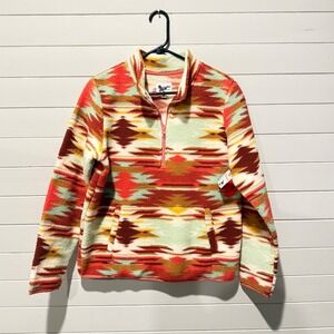 Wrangler Women XXL Aztec Southwestern Sherpa Fleece Quarter Zip Pullover NWT